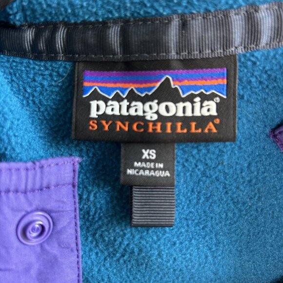 Patagonia Synchilla Snap T Fleece Hoodie Blue Unisex XS Men's - Picture 7 of 12